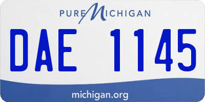 MI license plate DAE1145
