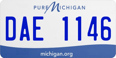 MI license plate DAE1146