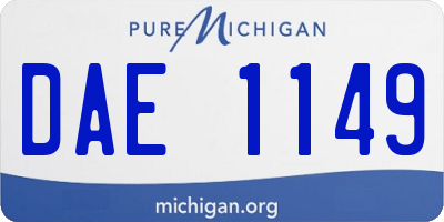 MI license plate DAE1149