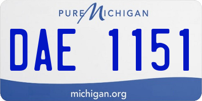 MI license plate DAE1151