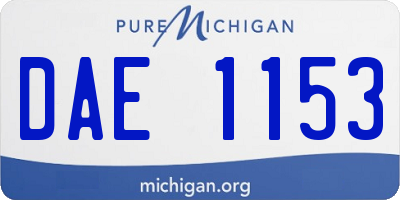 MI license plate DAE1153