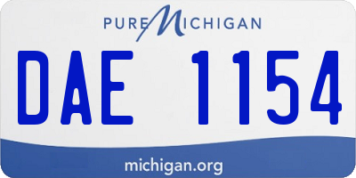 MI license plate DAE1154