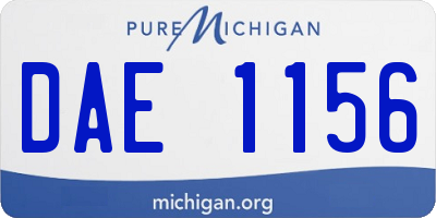 MI license plate DAE1156
