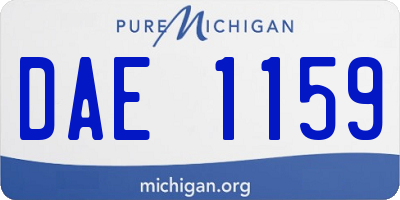 MI license plate DAE1159