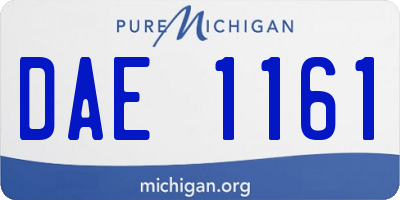 MI license plate DAE1161
