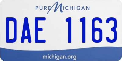 MI license plate DAE1163