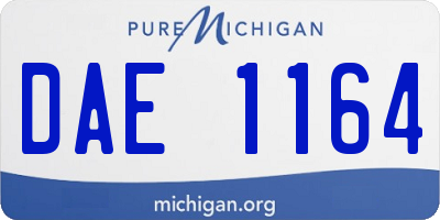 MI license plate DAE1164