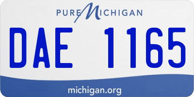 MI license plate DAE1165