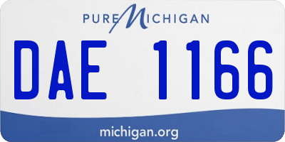 MI license plate DAE1166