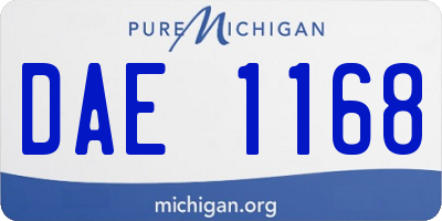 MI license plate DAE1168