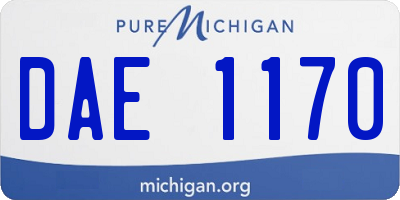 MI license plate DAE1170