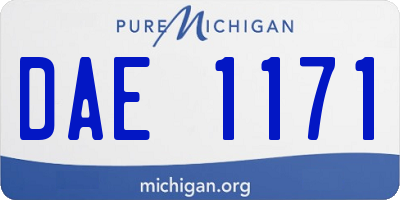 MI license plate DAE1171