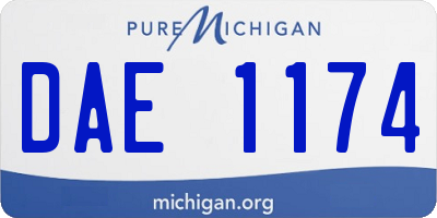MI license plate DAE1174