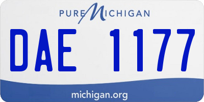 MI license plate DAE1177