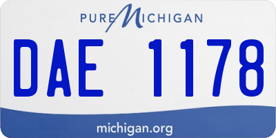 MI license plate DAE1178
