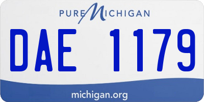 MI license plate DAE1179