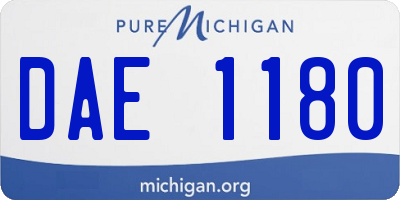 MI license plate DAE1180