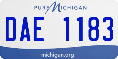 MI license plate DAE1183