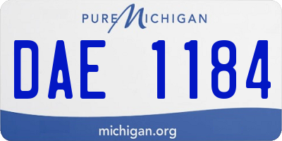 MI license plate DAE1184