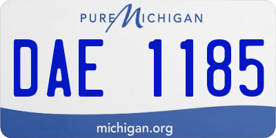 MI license plate DAE1185