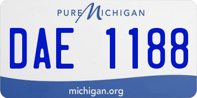 MI license plate DAE1188