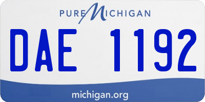 MI license plate DAE1192