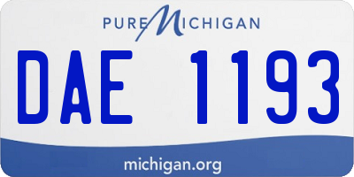 MI license plate DAE1193