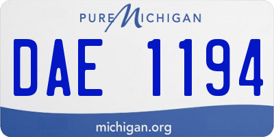 MI license plate DAE1194
