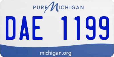MI license plate DAE1199
