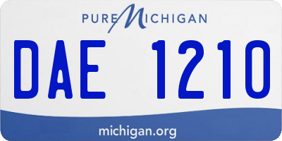 MI license plate DAE1210
