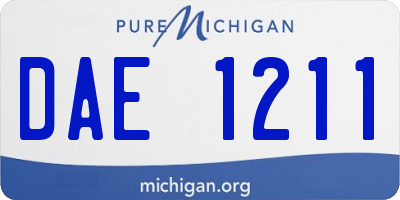 MI license plate DAE1211