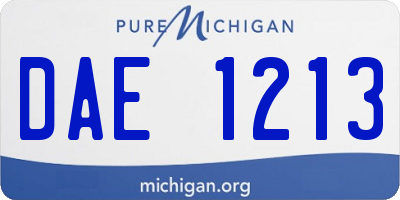 MI license plate DAE1213