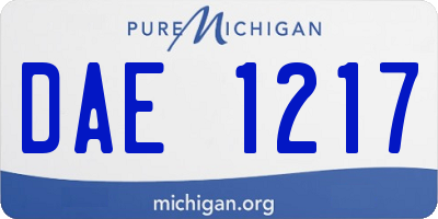 MI license plate DAE1217