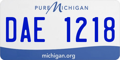 MI license plate DAE1218