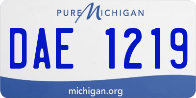MI license plate DAE1219