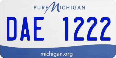 MI license plate DAE1222