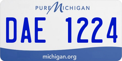 MI license plate DAE1224