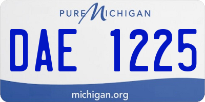 MI license plate DAE1225