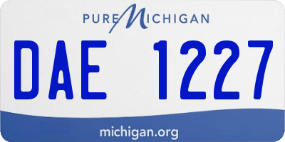 MI license plate DAE1227
