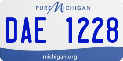 MI license plate DAE1228