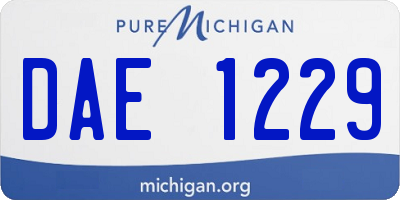 MI license plate DAE1229