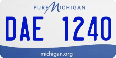 MI license plate DAE1240