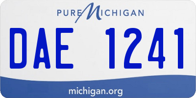 MI license plate DAE1241