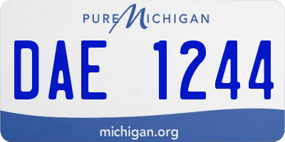 MI license plate DAE1244