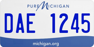 MI license plate DAE1245