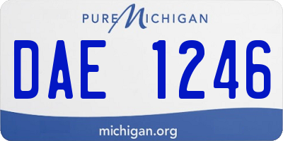 MI license plate DAE1246