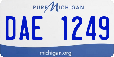 MI license plate DAE1249