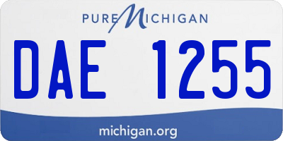 MI license plate DAE1255