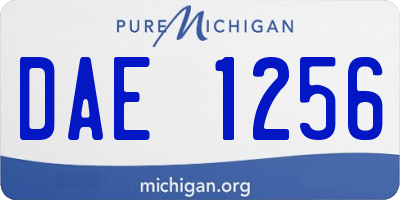 MI license plate DAE1256