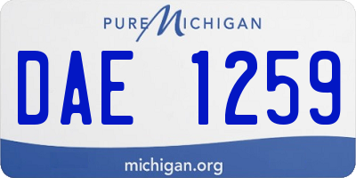 MI license plate DAE1259